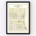 Vintage Map of Lake County, Illinois 1885