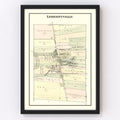 Vintage Map of Libertyville, Illinois 1885