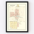 Vintage Map of Robinson, Kansas 1887