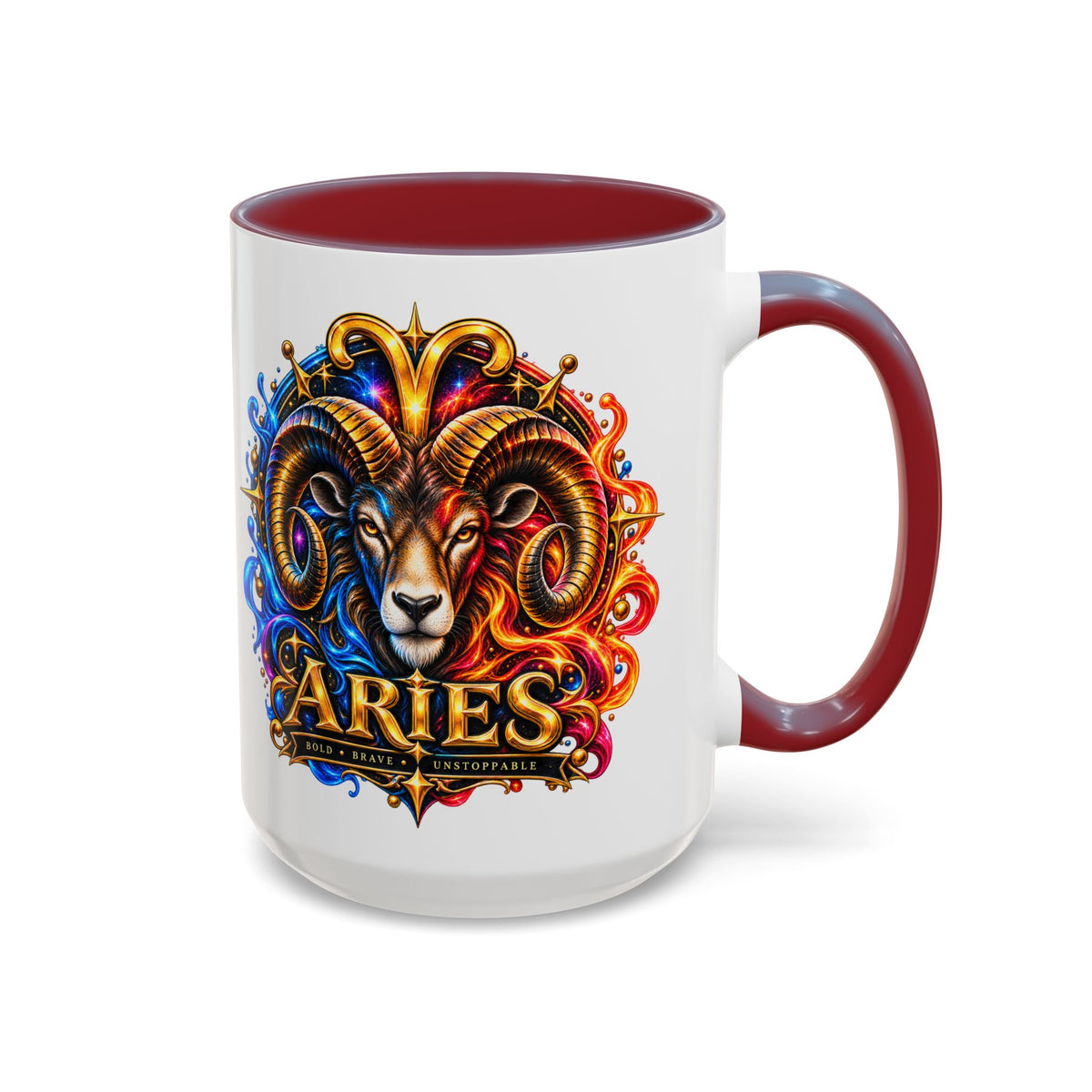 Aries Zodiac Coffee Mug — Colorful Ram Astrology Accent Mug (11/15oz)