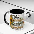 Inspirational Sunflower Coffee Mug — "You Are Stronger, Brighter, More Loved" Accent Mug
