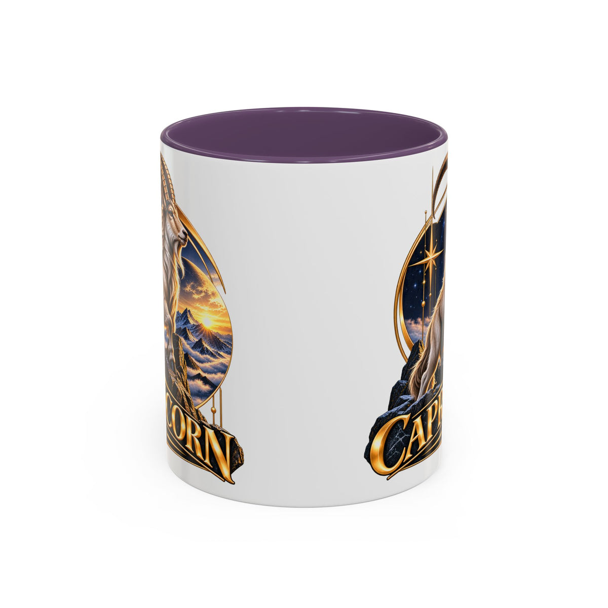Capricorn Zodiac Coffee Mug — Astrological Goat Accent Mug (11/15oz)
