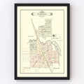Vintage Map of Clio, Michigan 1889