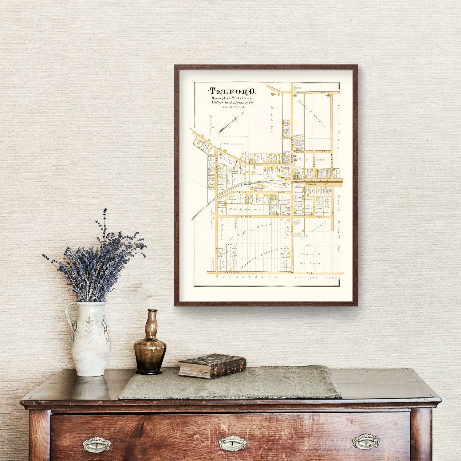 Vintage Map of Telford, Pennsylvania 1891