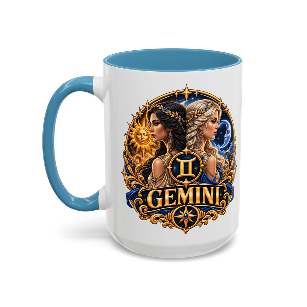 Gemini Zodiac Coffee Mug — Gemini Sign Astrology Accent Mug (11/15oz)