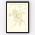 Vintage Map of Delavan, Illinois 1891