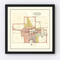 Vintage Map of Lawler, Iowa 1892