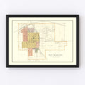 Vintage Map of New Hampton, Iowa 1892
