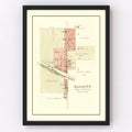 Vintage Map of Bassett, Iowa 1892
