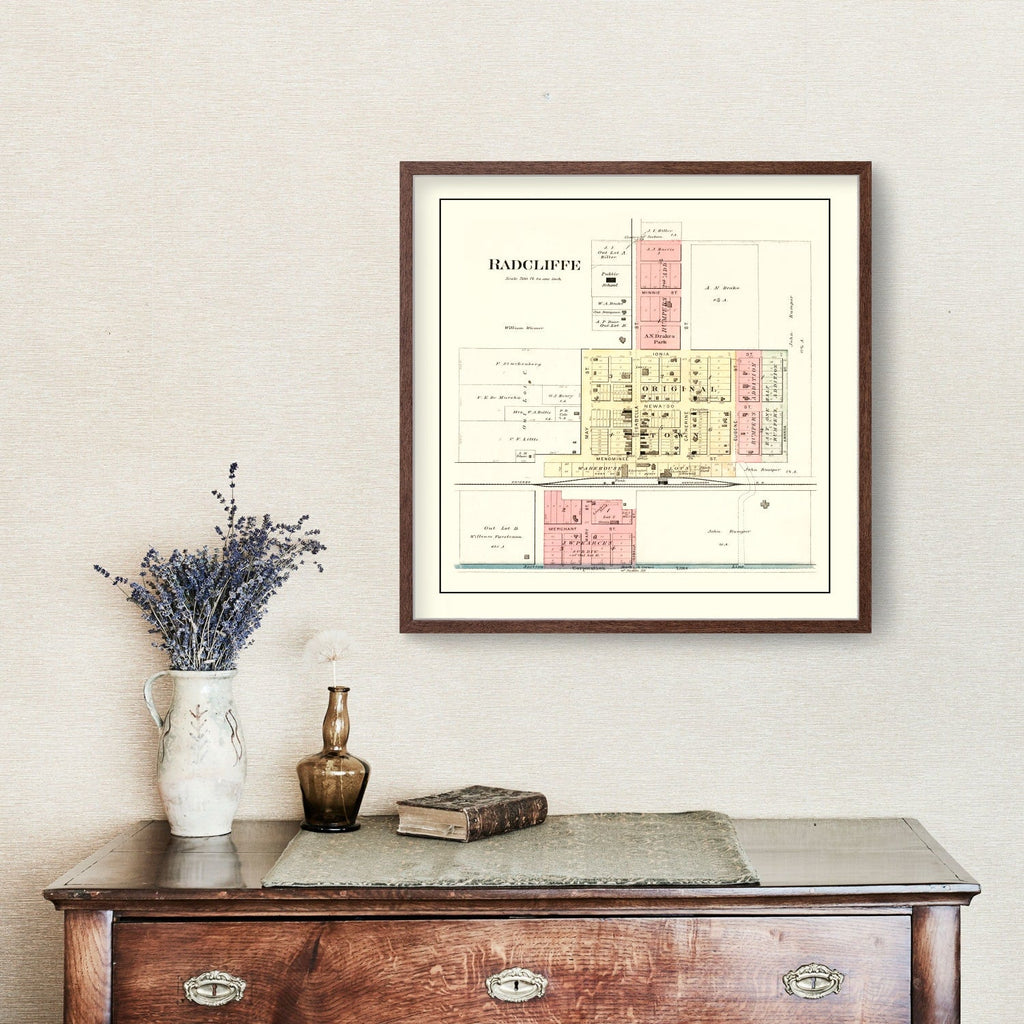 Vintage Map of Radcliffe, Iowa 1892