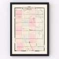 Vintage Map of Steele County, North Dakota 1892