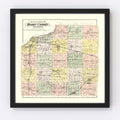 Vintage Map of Henry County, Illinois 1893