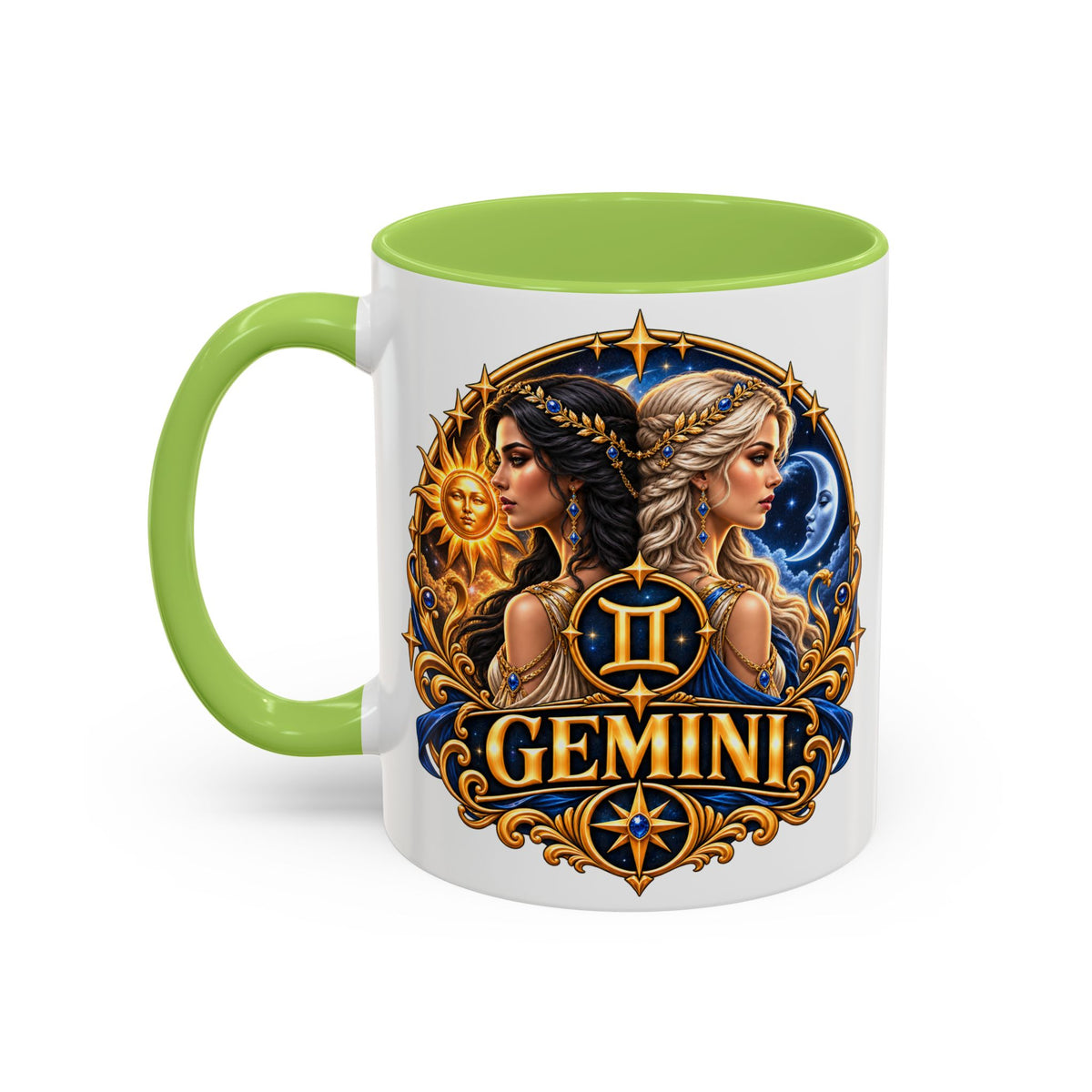 Gemini Zodiac Coffee Mug — Gemini Sign Astrology Accent Mug (11/15oz)