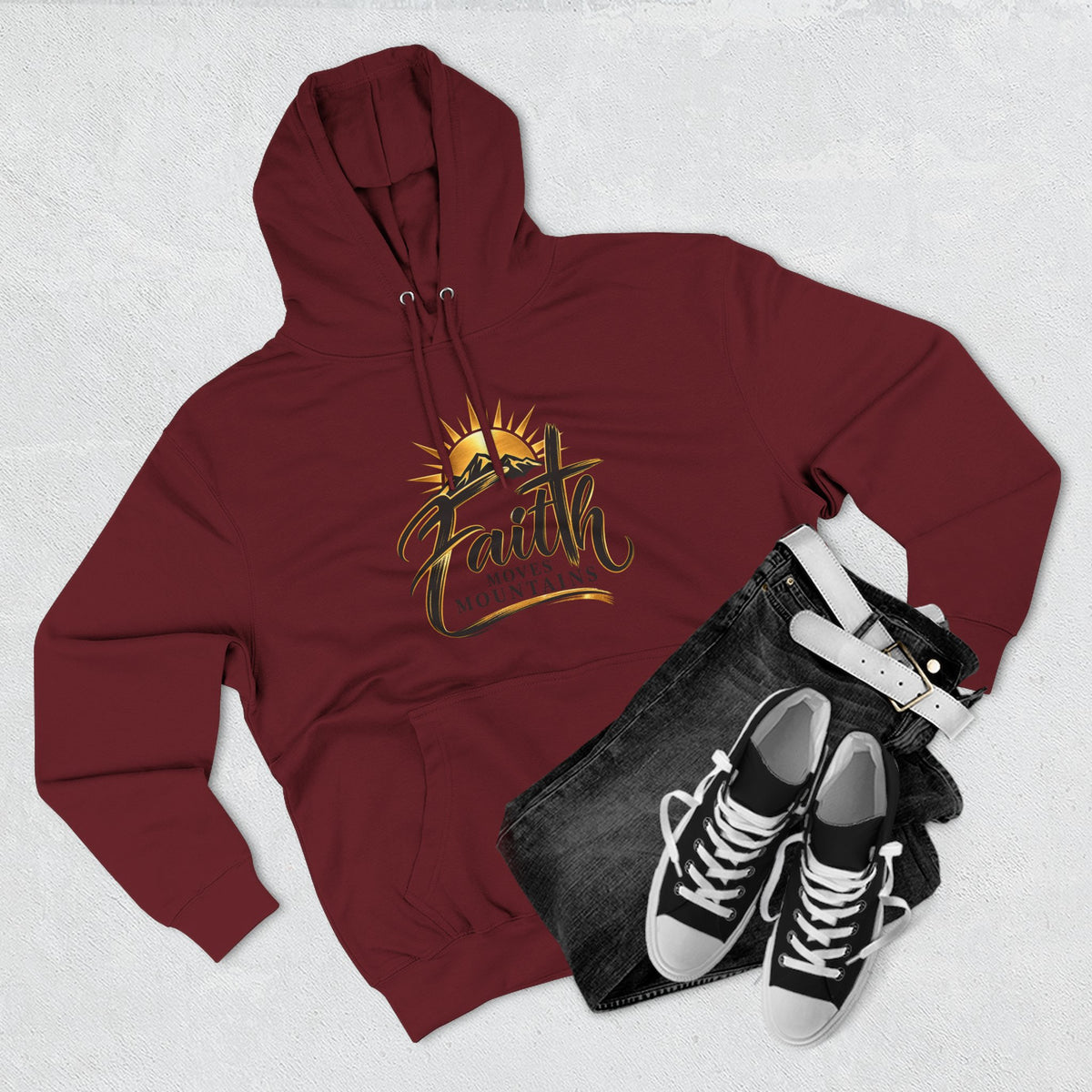 Faith Moves Mountains Hoodie — Inspirational Christian Pullover