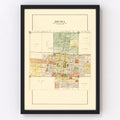 Vintage Map of Arcola, Illinois 1893