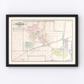 Vintage Map of Plymouth, Michigan 1893