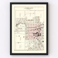 Vintage Map of LaGrange, Indiana 1893