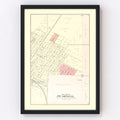 Vintage Map of Bushnell, Illinois 1893