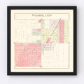 Vintage Map of Prairie City, Illinois 1893