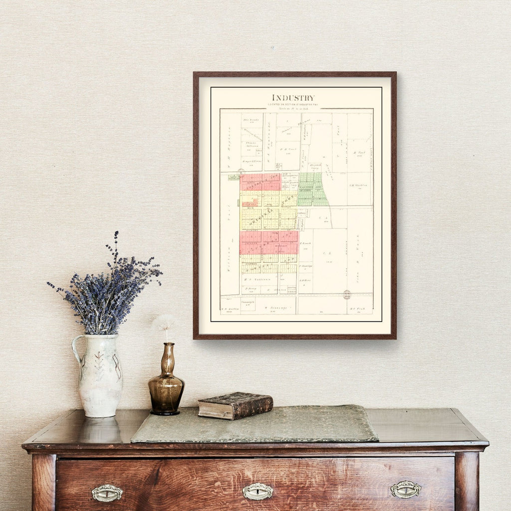 Vintage Map of Industry, Illinois 1893