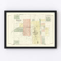 Vintage Map of Minonk, Illinois 1893