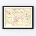 Vintage Map of Noble County, Indiana 1893