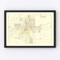 Vintage Map of Clinton, Illinois 1894