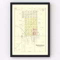 Vintage Map of Waynesville, Illinois 1894