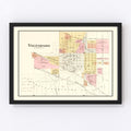 Vintage Map of Valparaiso, Indiana 1895