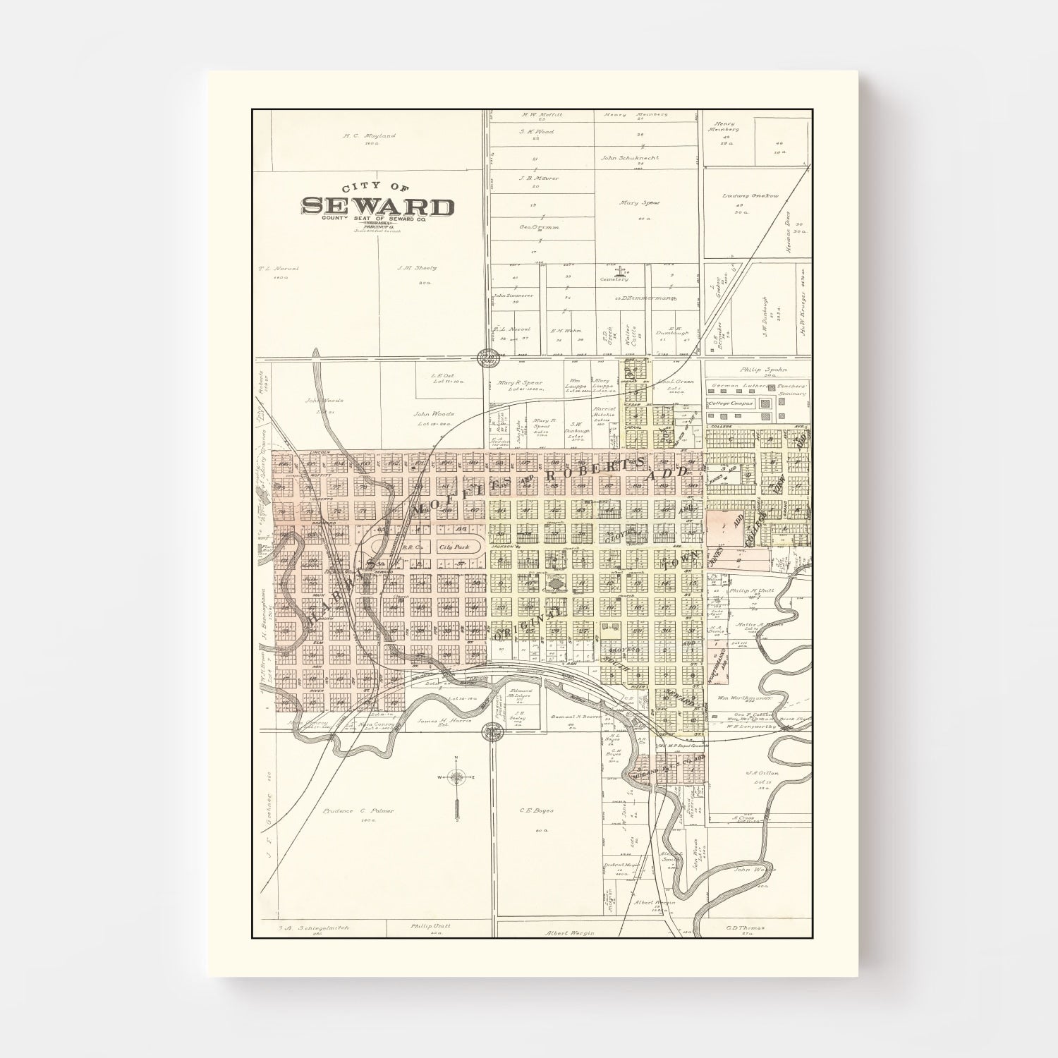 Vintage Map of Washtenaw County, Michigan 1895