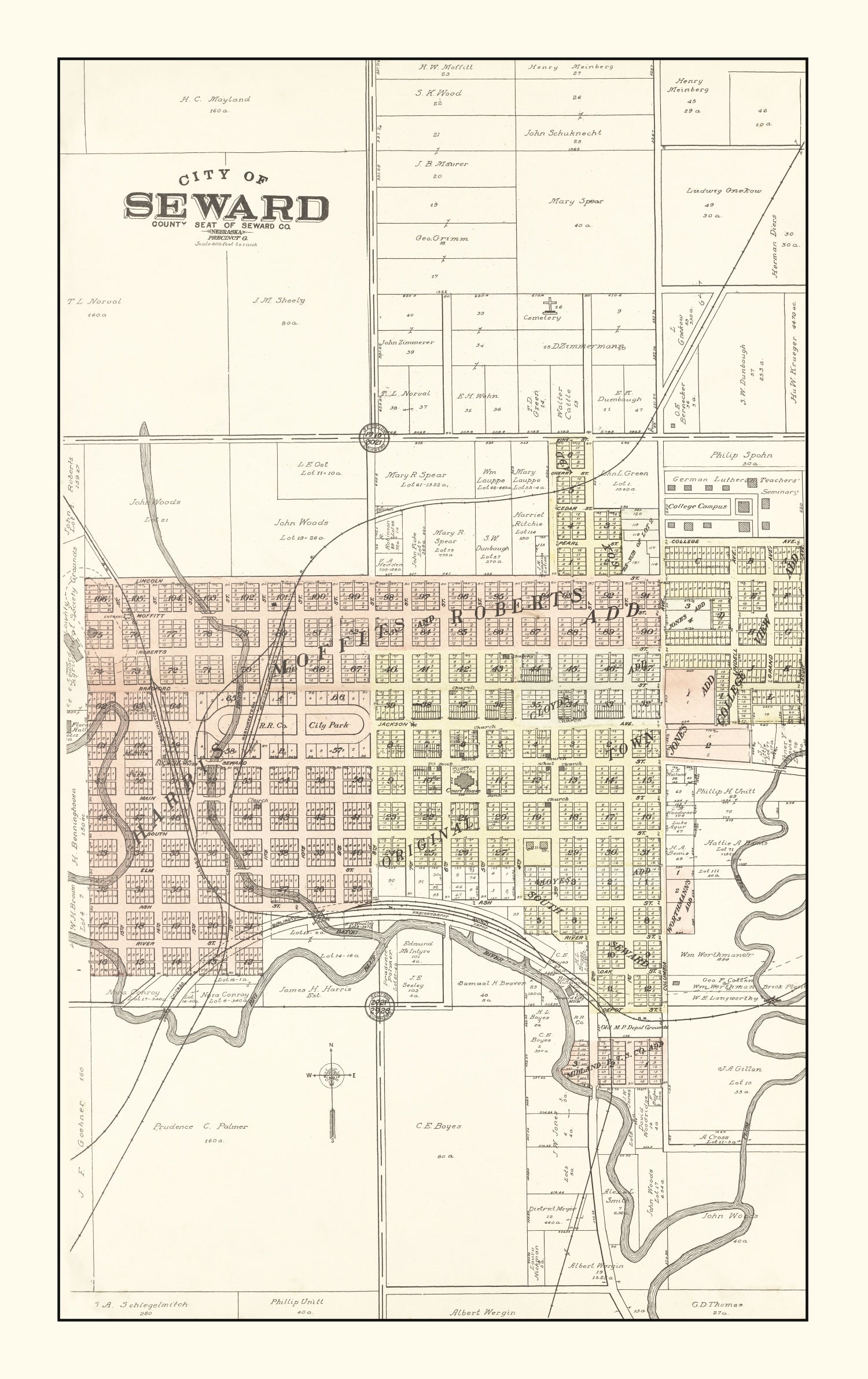 Vintage Map of Washtenaw County, Michigan 1895