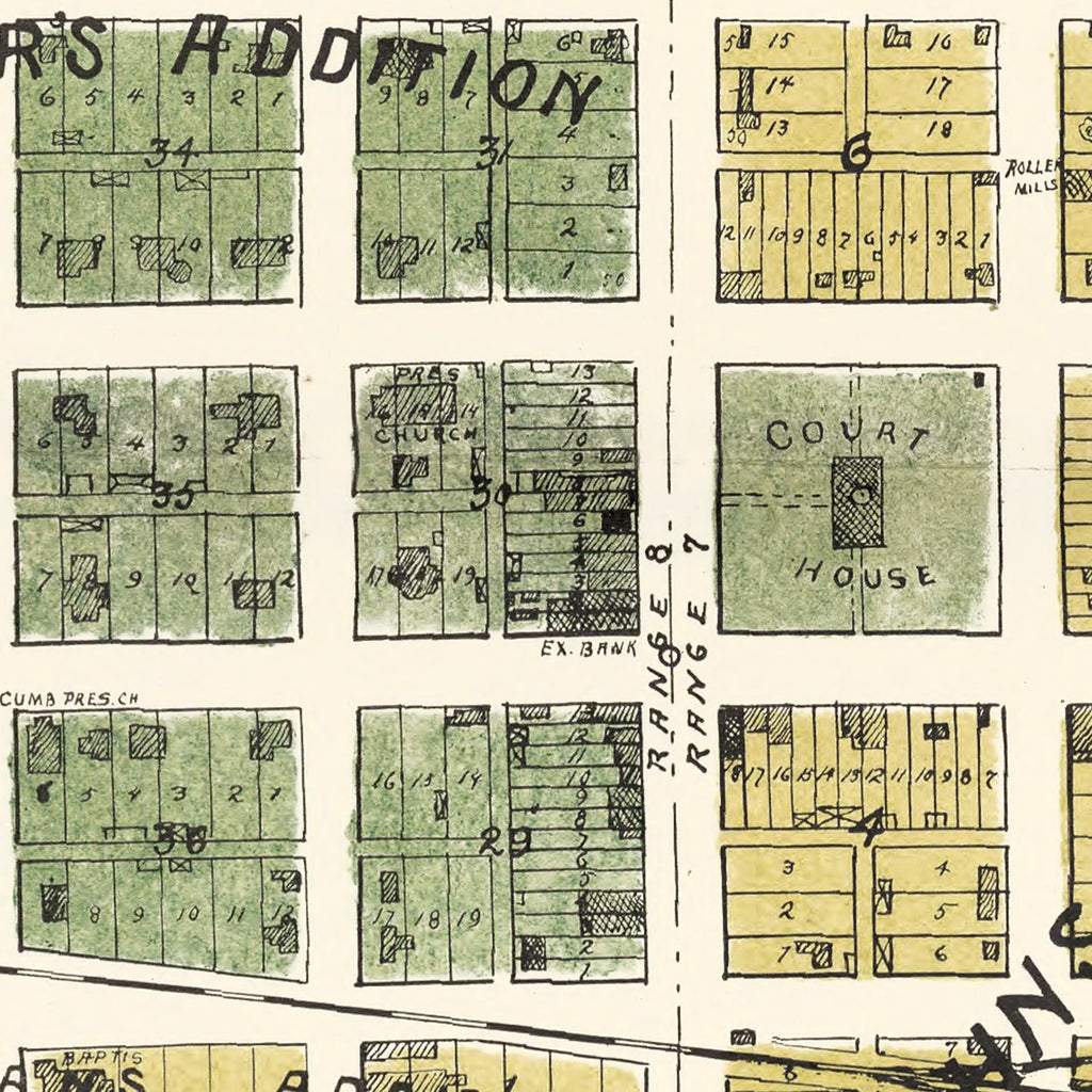 Vintage Map of Kahoka, Missouri 1896