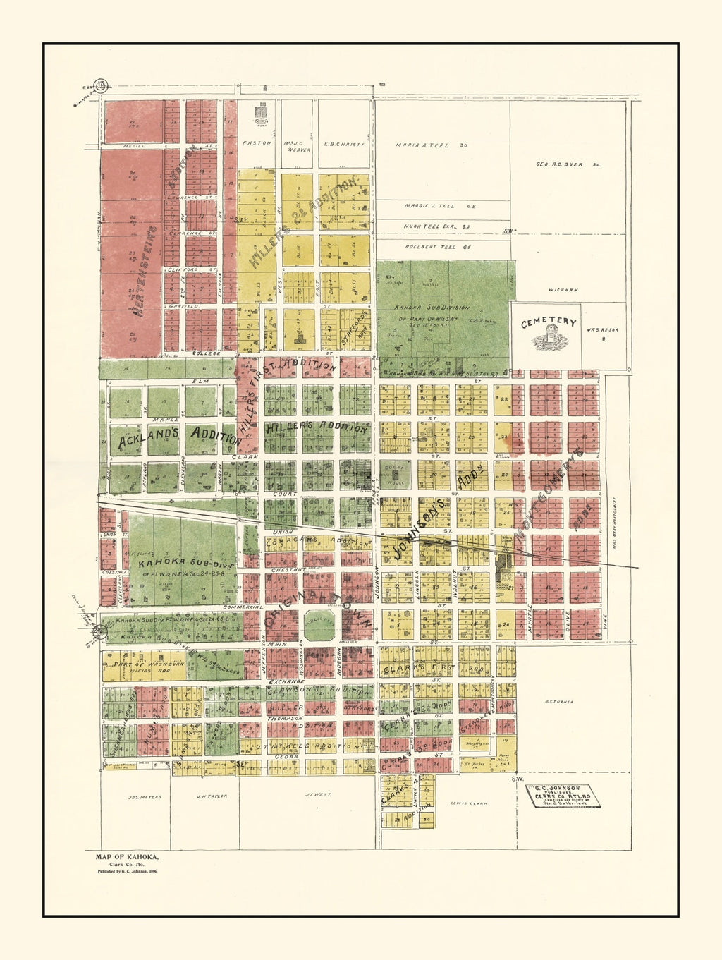 Vintage Map of Kahoka, Missouri 1896
