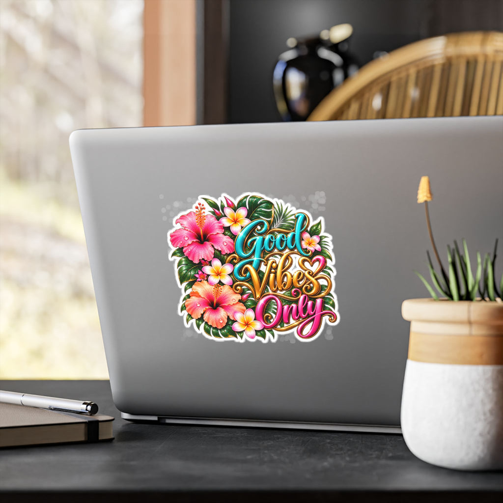 Good Vibes Only Floral Sticker – Vinyl Decal