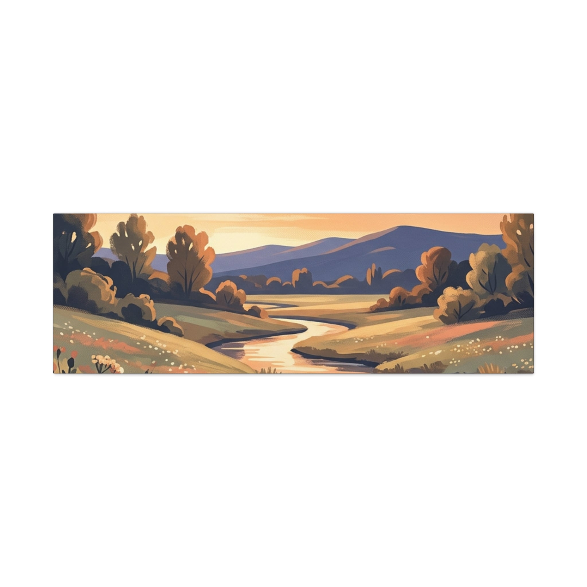 Sunset Meadow Canvas Wall Art