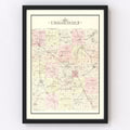 Vintage Map of Oakland County, Michigan 1896