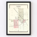 Vintage Map of South Lyon, Michigan 1896