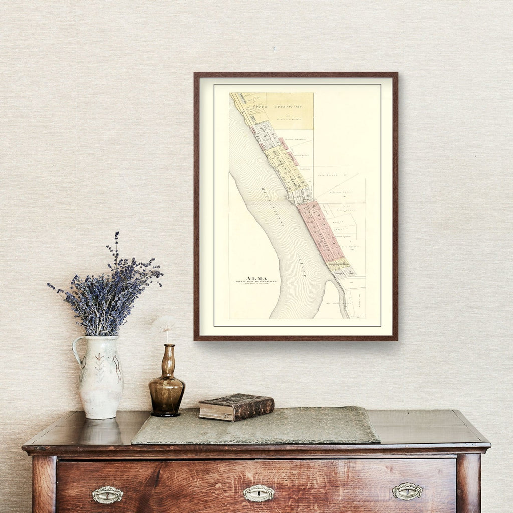 Vintage Map of Alma, Wisconsin 1896