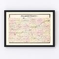 Vintage Map of Fillmore County, Illinois 1896