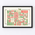 Vintage Map of Crawfordsville, Indiana 1898