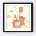 Vintage Map of Ladoga, Indiana 1898