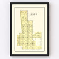 Vintage Map of Linden, Indiana 1898