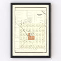 Vintage Map of Hartford, Kansas 1901