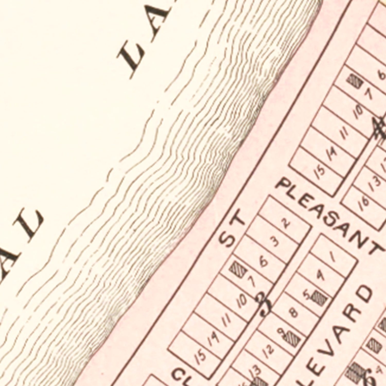 Vintage Map of Beulah Resort, Michigan 1901