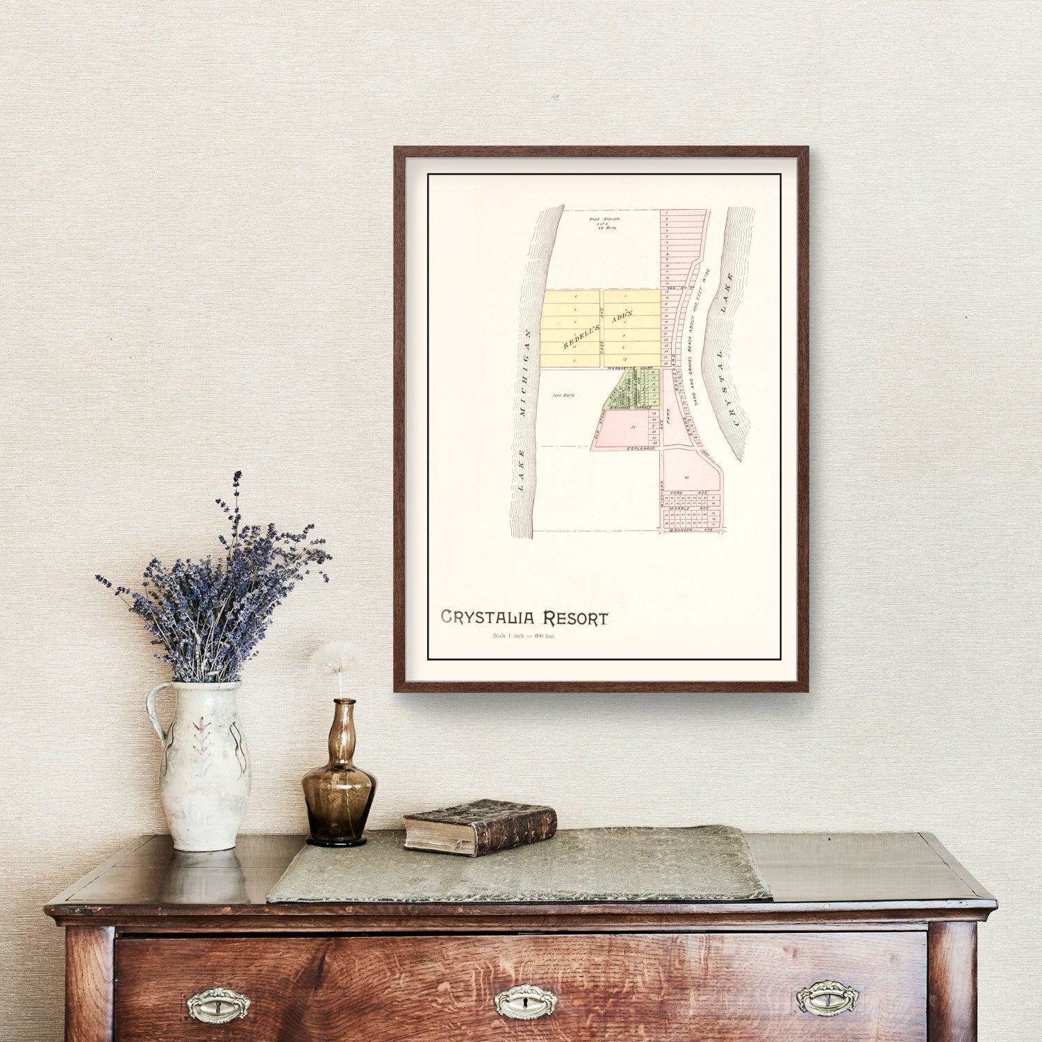 Vintage Map of Crystalia Resort, Michigan 1901