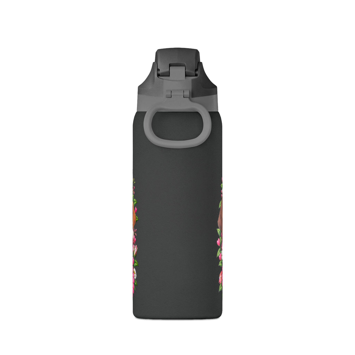 32oz Insulated Water Bottle with Adorable Dogs and Flowers