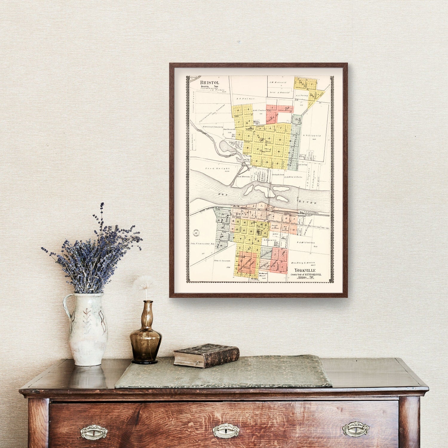 Vintage Map of Bristol, Illinois 1903