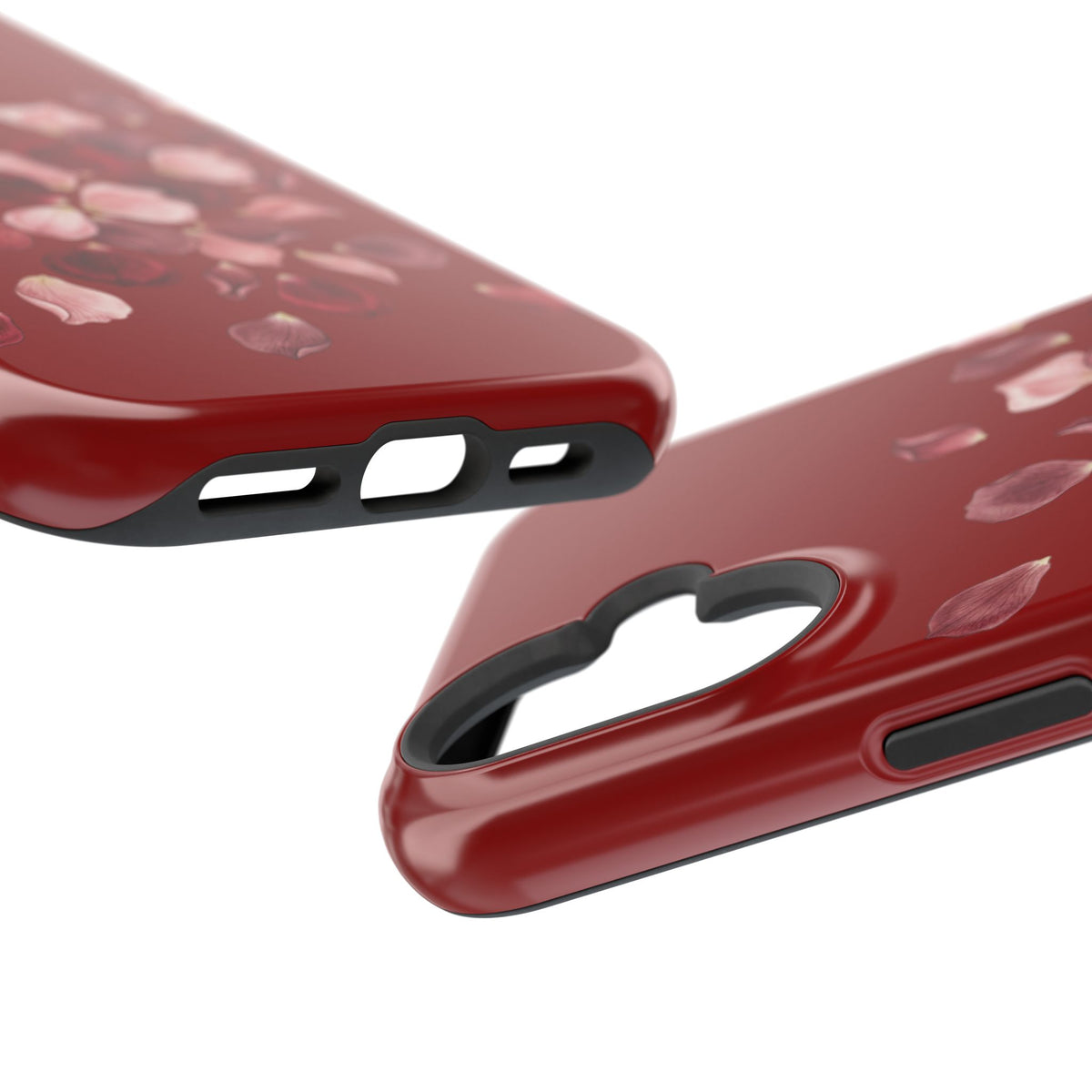 Phone Case — Red Floral Petal Magnetic Impact-Resistant Cover