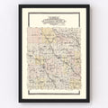 Vintage Map of Custer County, Nebraska 1904