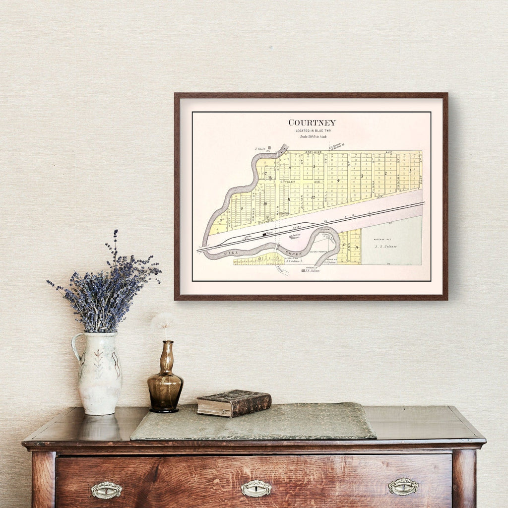 Vintage Map of Courtney, Missouri 1904